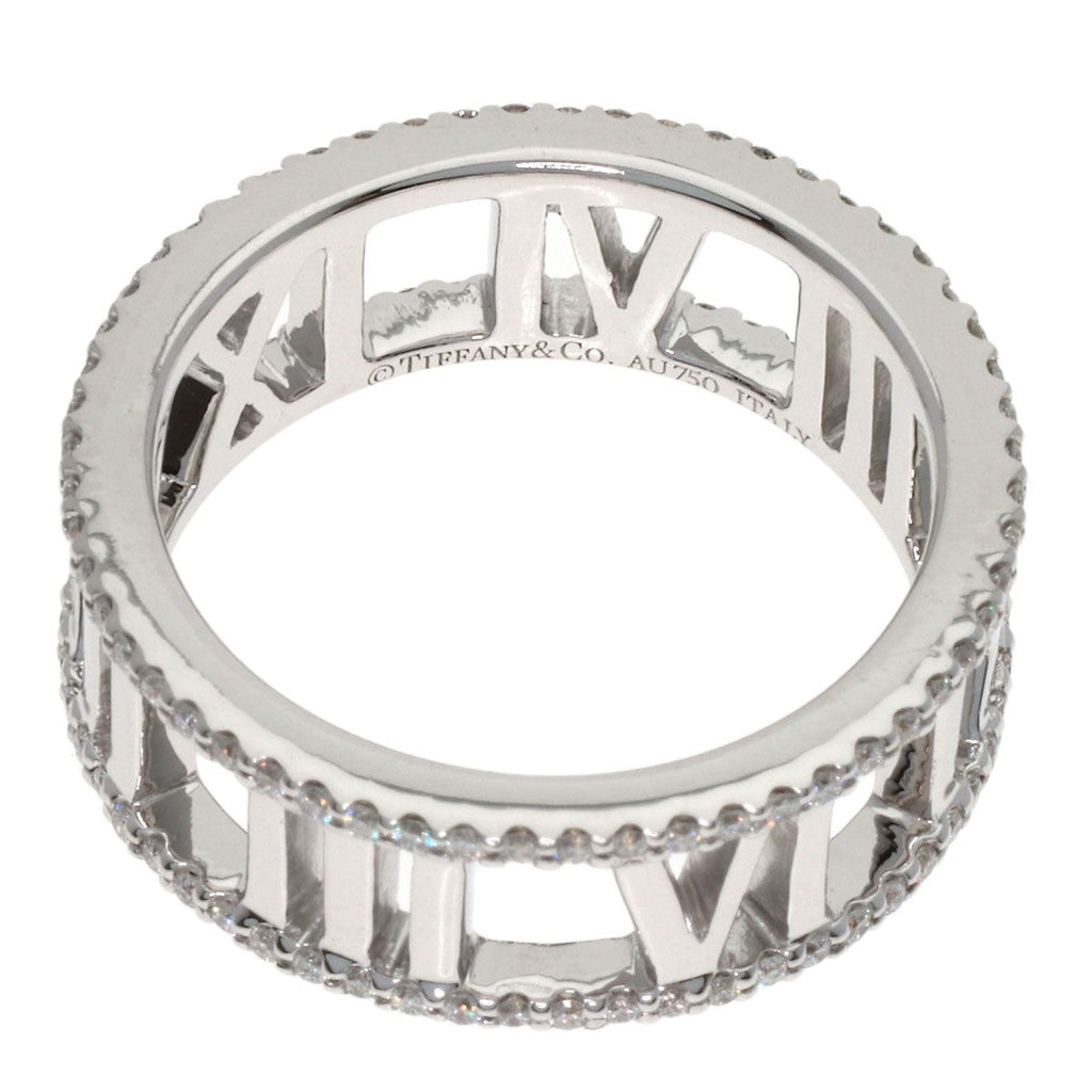 Tiffany & Co Atlas Open Full Edge Diamond Ring 18k White Gold — view 4