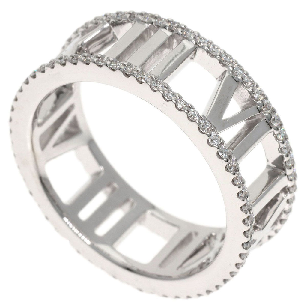 Tiffany & Co Atlas Open Full Edge Diamond Ring 18k White Gold