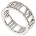 Tiffany & Co Atlas Open Full Edge Diamond Ring 18k White Gold