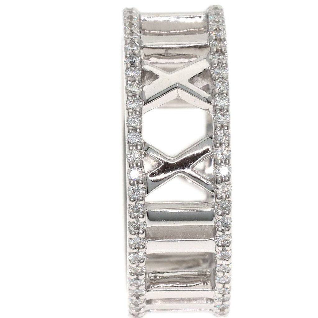 Tiffany & Co Atlas Open Full Edge Diamond Ring 18k White Gold — view 7
