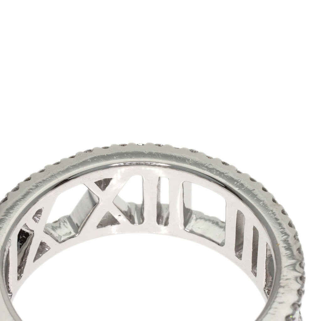 Tiffany & Co Atlas Open Full Edge Diamond Ring 18k White Gold — view 9