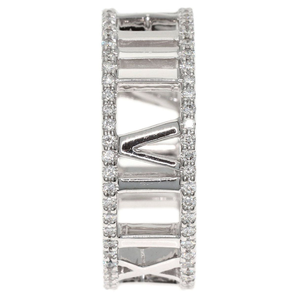 Tiffany & Co Atlas Open Full Edge Diamond Ring 18k White Gold — view 3
