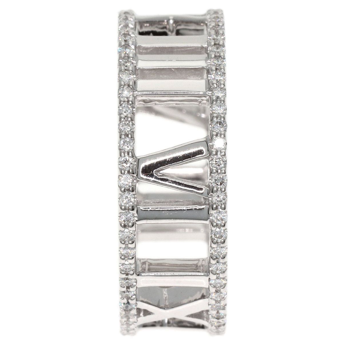 Tiffany & Co Atlas Open Full Edge Diamond Ring 18k White Gold — view 3