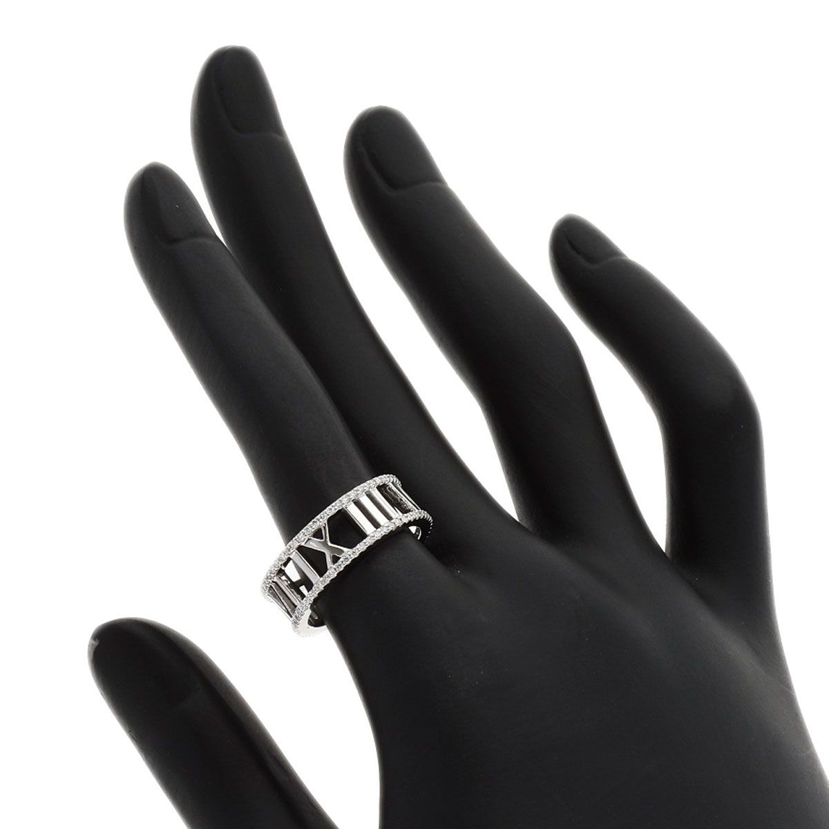 Tiffany & Co Atlas Open Full Edge Diamond Ring 18k White Gold — view 6
