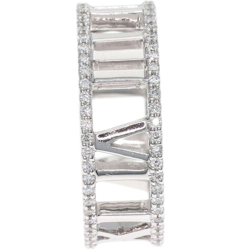 Tiffany & Co Atlas Open Full Edge Diamond Ring 18k White Gold — view 8
