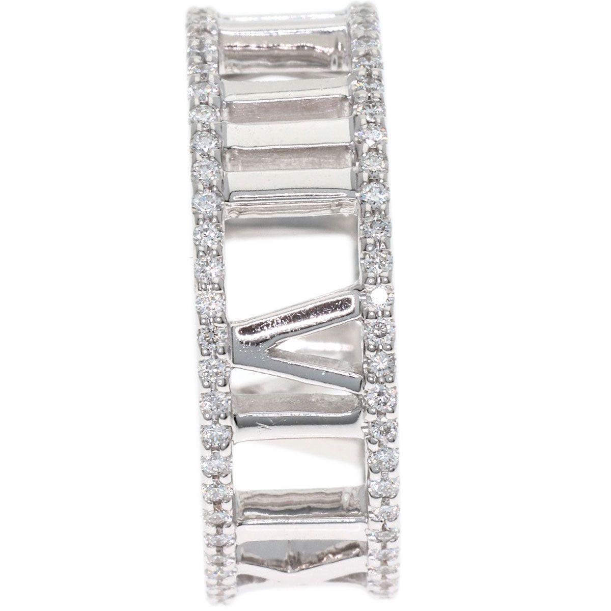 Tiffany & Co Atlas Open Full Edge Diamond Ring 18k White Gold — view 8