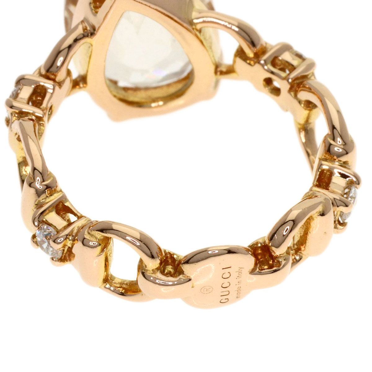Gucci White Topaz Diamond Ring 18k Pink Gold — view 6