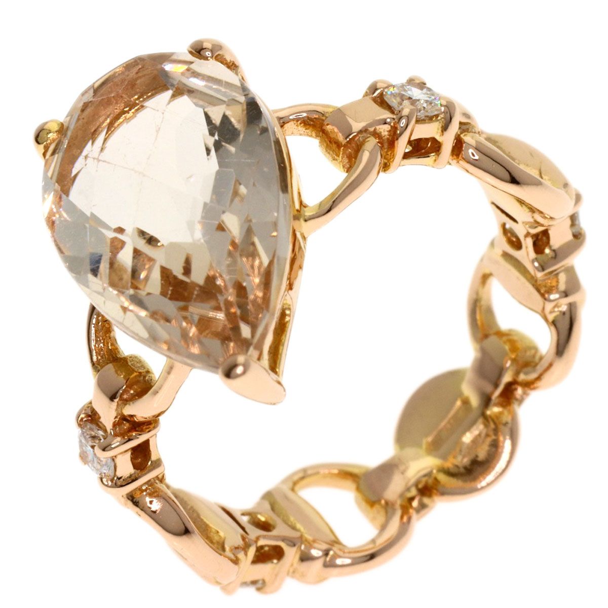 Gucci White Topaz Diamond Ring 18k Pink Gold — view 2