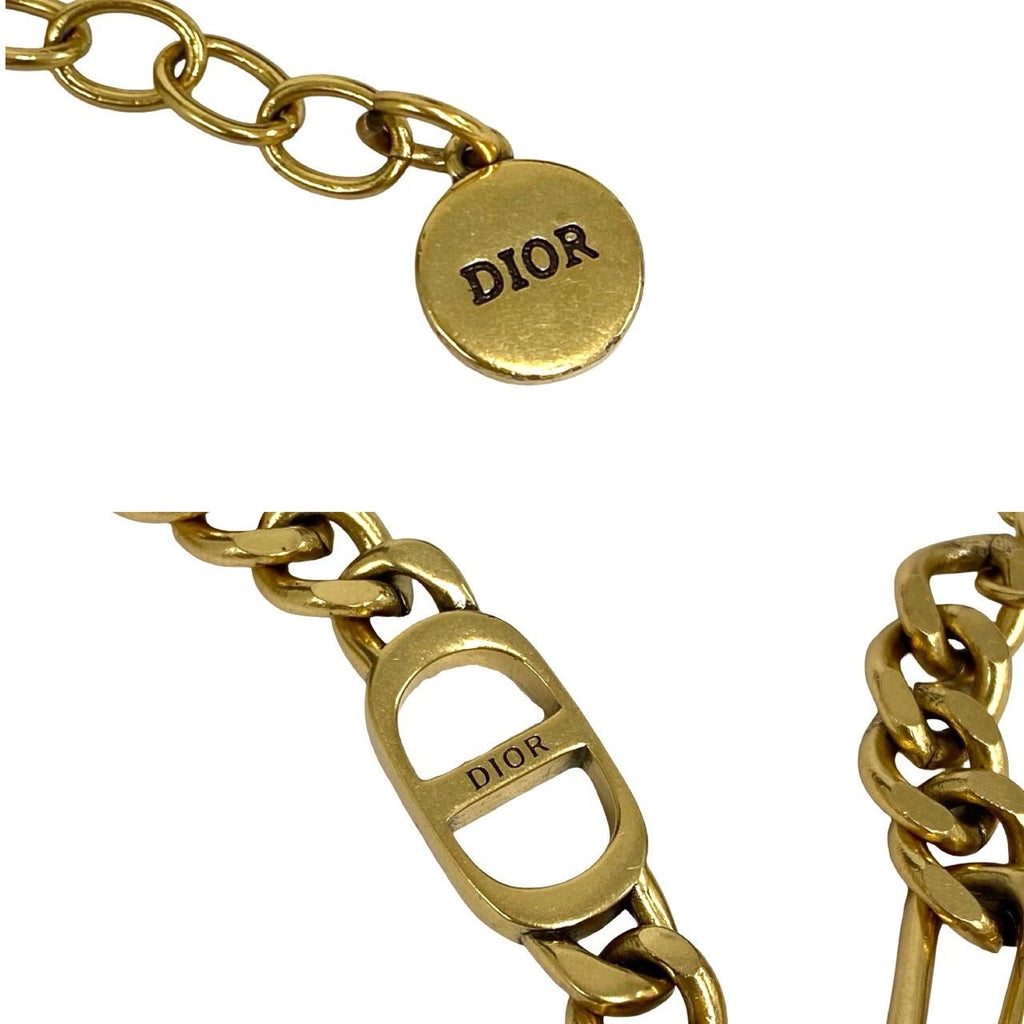 Dior CD Logo Motif Chain Bracelet Gold — view 3