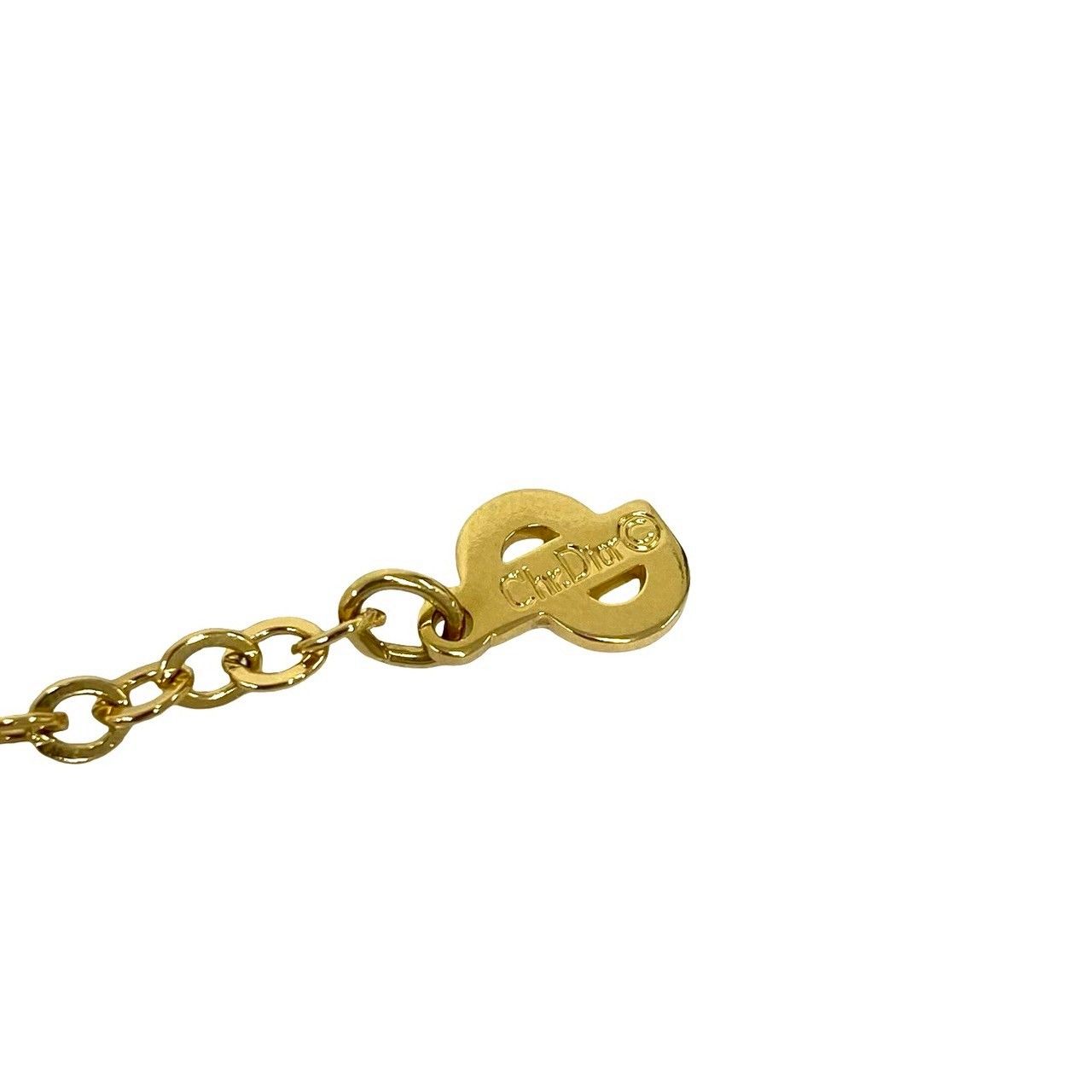 Dior Vintage CD Logo Motif Necklace Gold — view 3