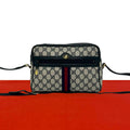 Gucci Vintage Sherry Line Leather Shoulder Bag Pochette Navy
