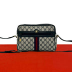 Gucci Vintage Sherry Line Leather Shoulder Bag Pochette Navy