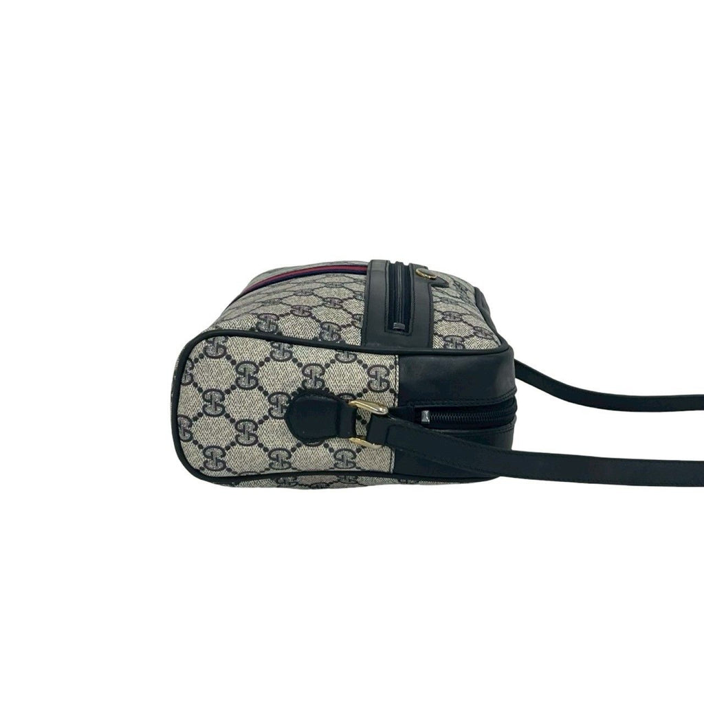 Gucci Vintage Sherry Line Leather Shoulder Bag Pochette Navy — view 6
