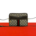 Gucci Vintage Sherry Line GG Logo Leather Shoulder Bag Brown
