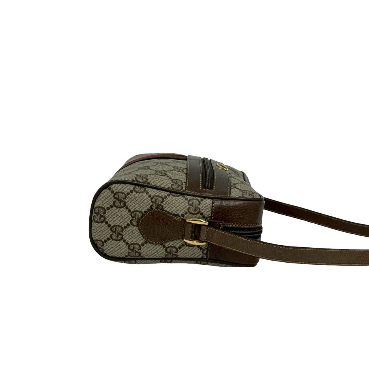 Gucci Vintage Sherry Line GG Logo Leather Shoulder Bag Brown — view 6