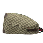 Gucci Vintage Sherry Line GG Logo Leather Tote Boston Bag Brown — view 6