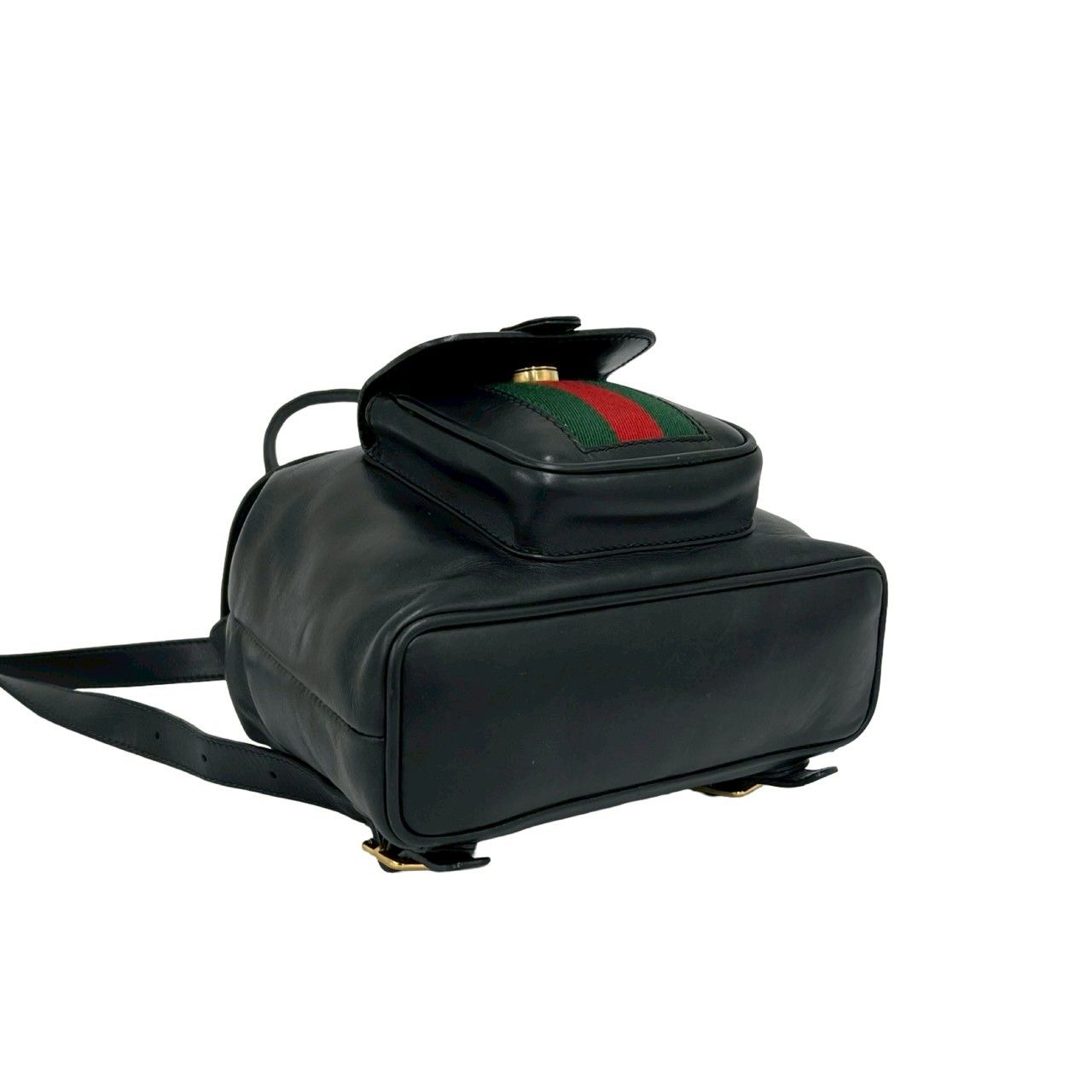 Gucci Vintage Bamboo Sherry Line Leather Mini Backpack Black — view 7