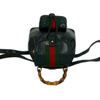 Gucci Vintage Bamboo Sherry Line Leather Mini Backpack Black — view 4