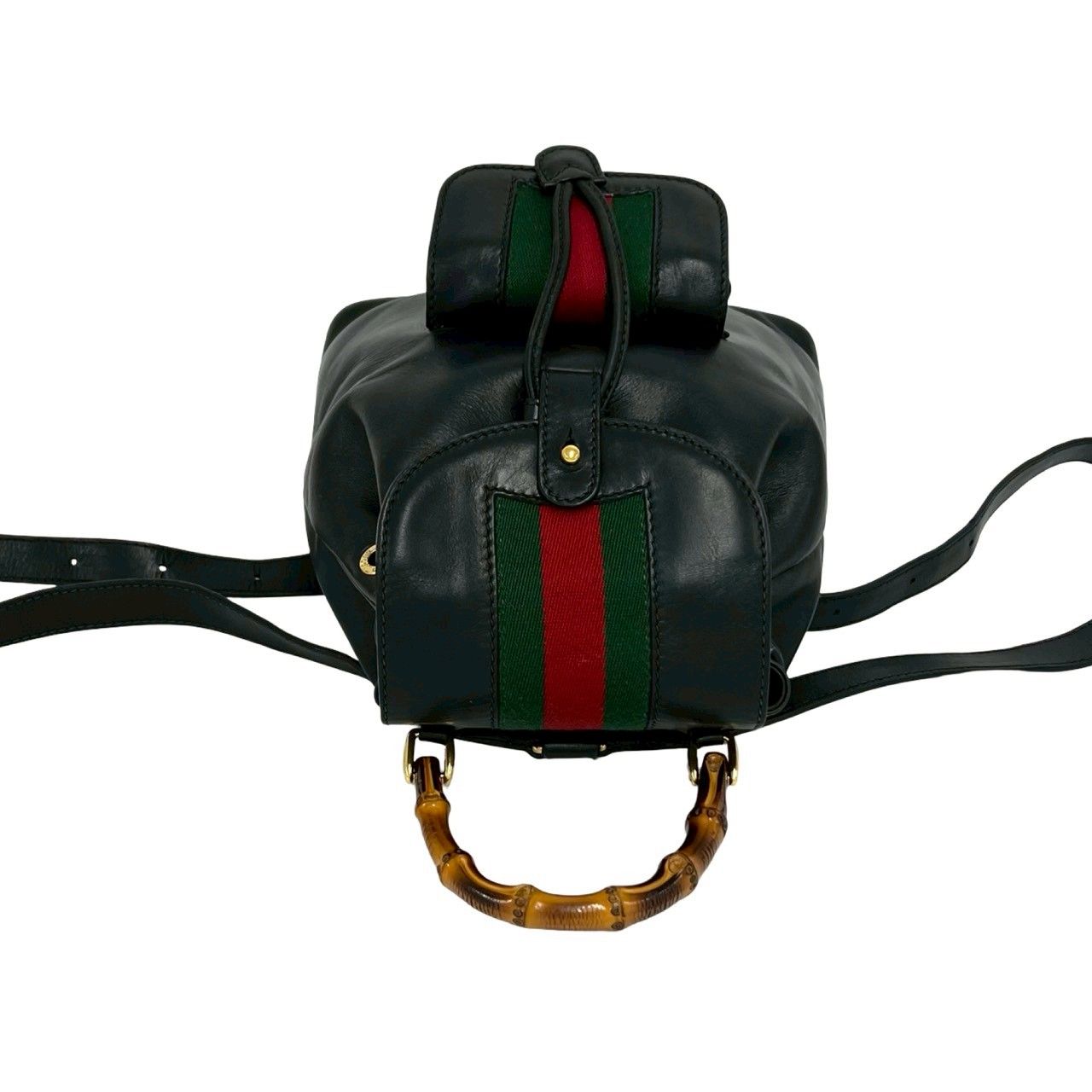 Gucci Vintage Bamboo Sherry Line Leather Mini Backpack Black — view 4