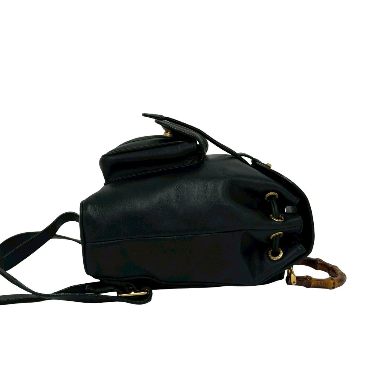 Gucci Vintage Bamboo Sherry Line Leather Mini Backpack Black — view 6