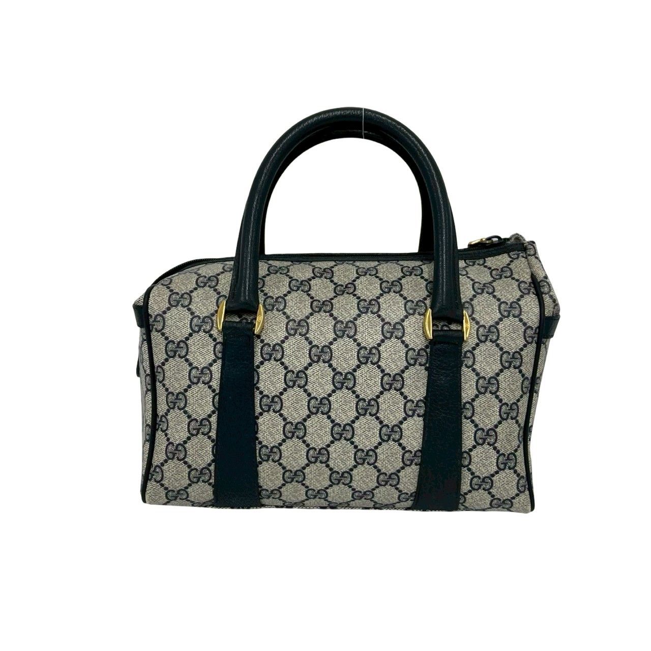 Gucci Vintage GG Logo Leather Mini Boston Bag Navy — view 3