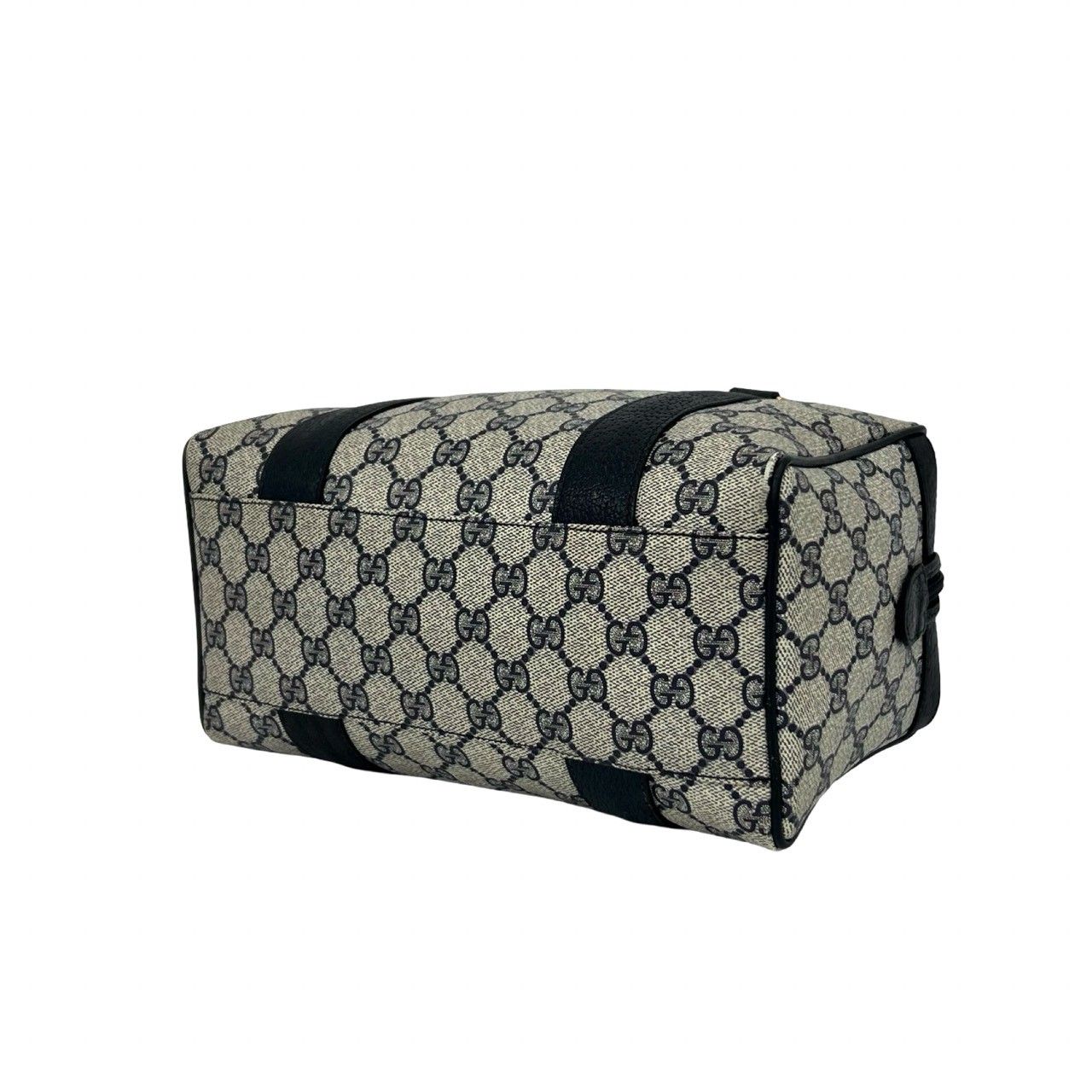 Gucci Vintage GG Logo Leather Mini Boston Bag Navy — view 8