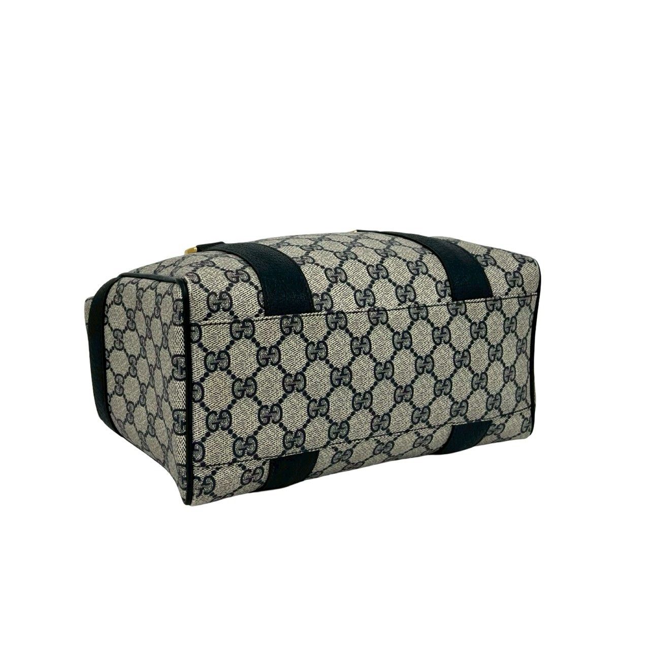 Gucci Vintage GG Logo Leather Mini Boston Bag Navy — view 7