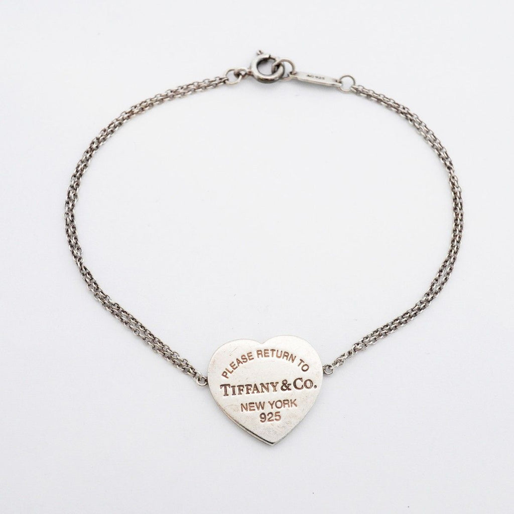Tiffany & Co Bracelet Heart Tag Double Chain Silver — view 3