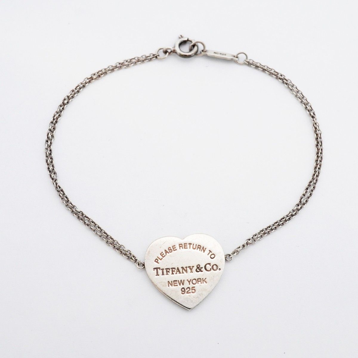 Tiffany & Co Bracelet Heart Tag Double Chain Silver — view 3