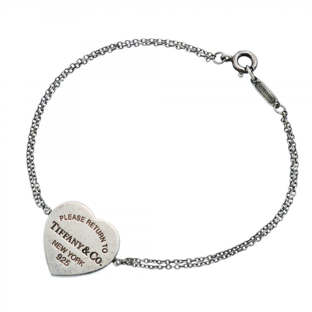 Tiffany & Co Bracelet Heart Tag Double Chain Silver
