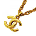 Chanel Necklace Vintage CC Logo Gold Plated