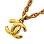 Chanel Necklace Vintage CC Logo Gold Plated