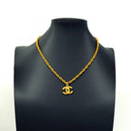 Chanel Necklace Vintage CC Logo Gold Plated — view 5