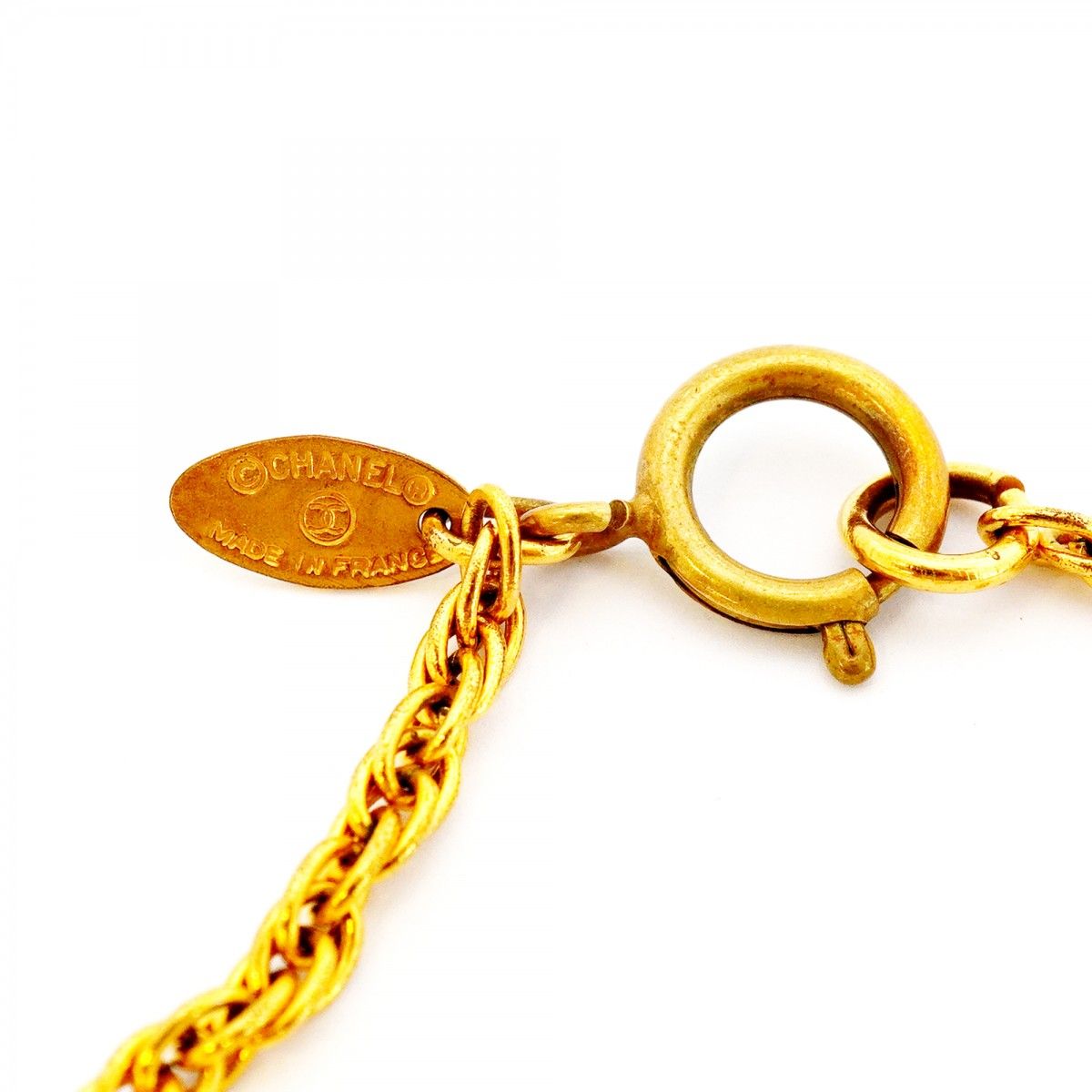Chanel Necklace Vintage CC Logo Gold Plated — view 4