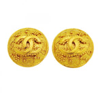 Chanel Earrings Vintage CC Logo Round