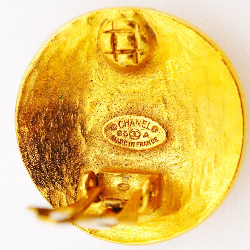 Chanel Earrings Vintage CC Logo Round — view 4