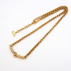 Dior Necklace CD Logo Gold Plated Rhinestone — view 3