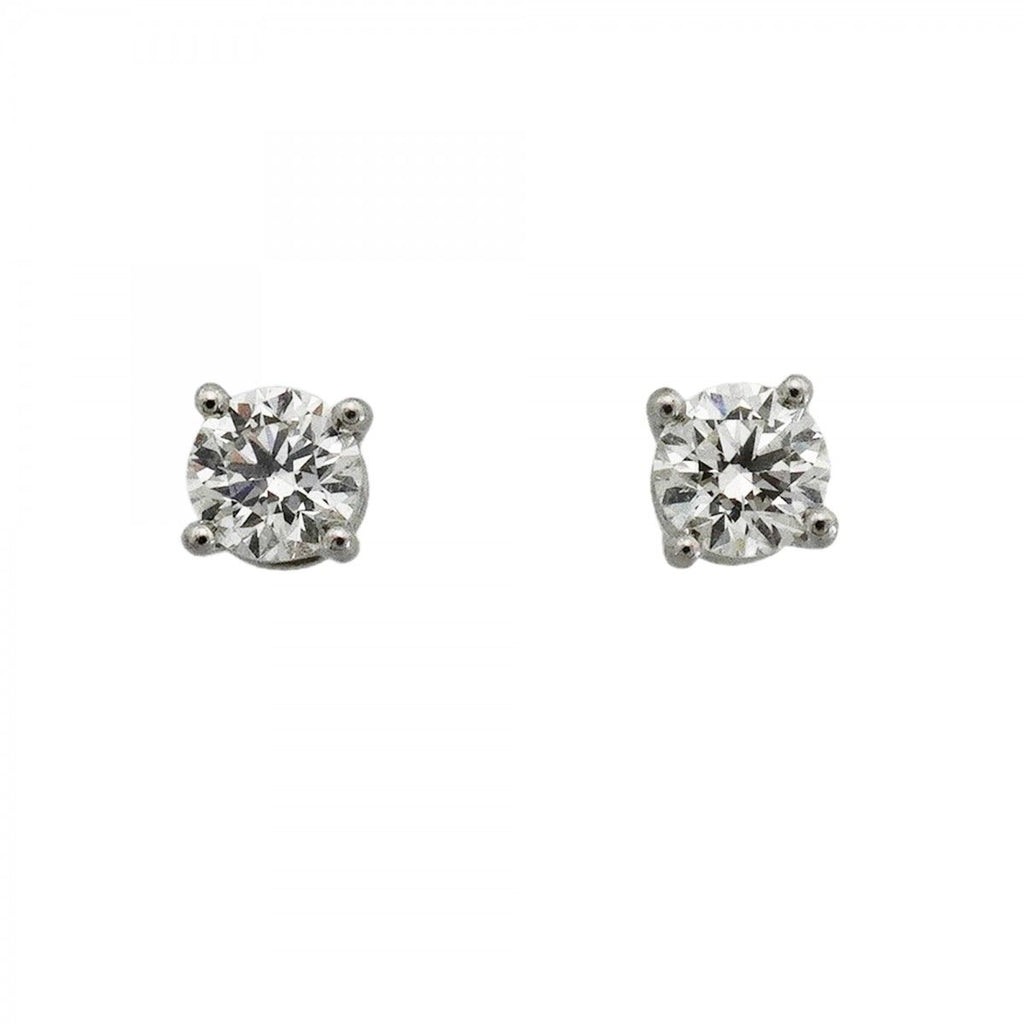 Tiffany & Co Earrings Solitaire Platinum Diamond