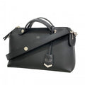 Fendi Handbag by the Way Leather Black Silver 2-Way