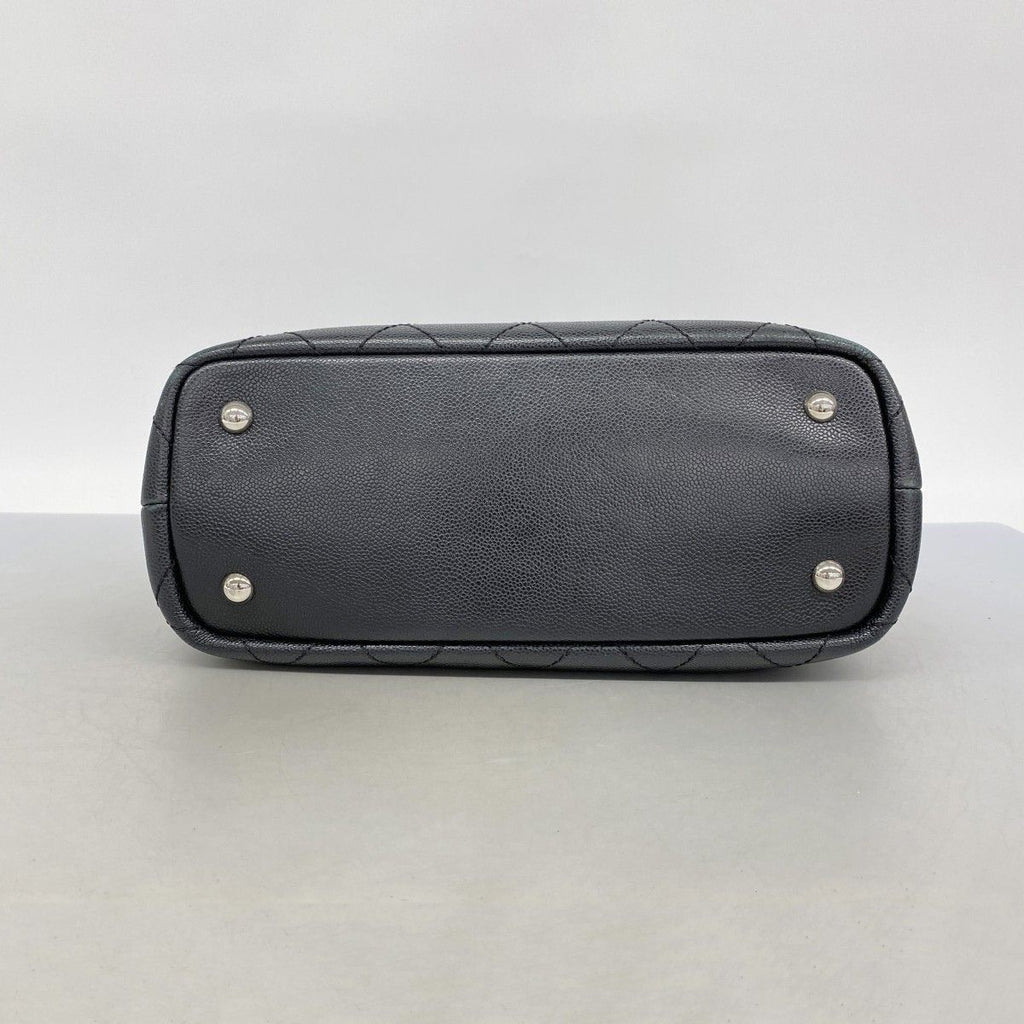 Chanel Tote Caviar Leather Black Silver — view 3
