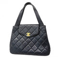 Chanel Handbag Quilted Lambskin Black Gold
