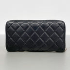 Chanel Wallet Quilted Lambskin Black Silver — view 9