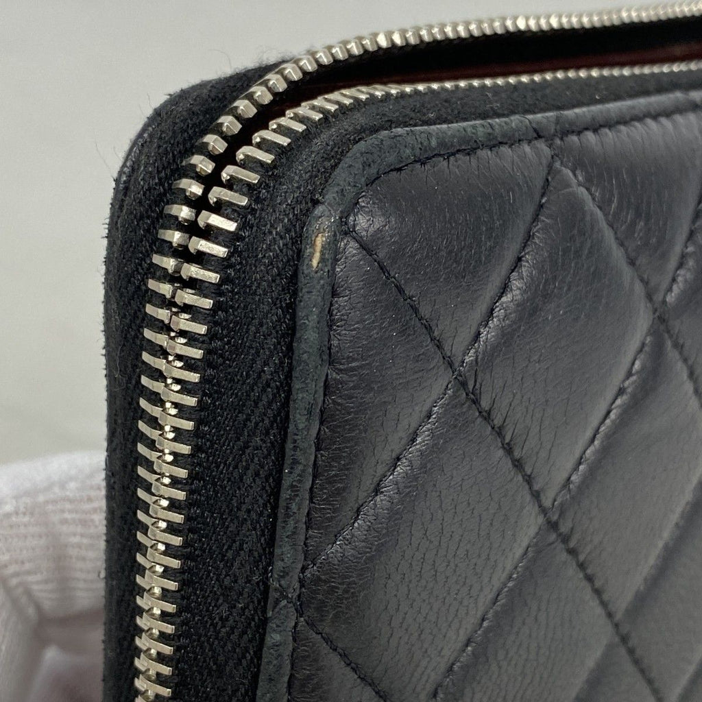 Chanel Wallet Quilted Lambskin Black Silver — view 6