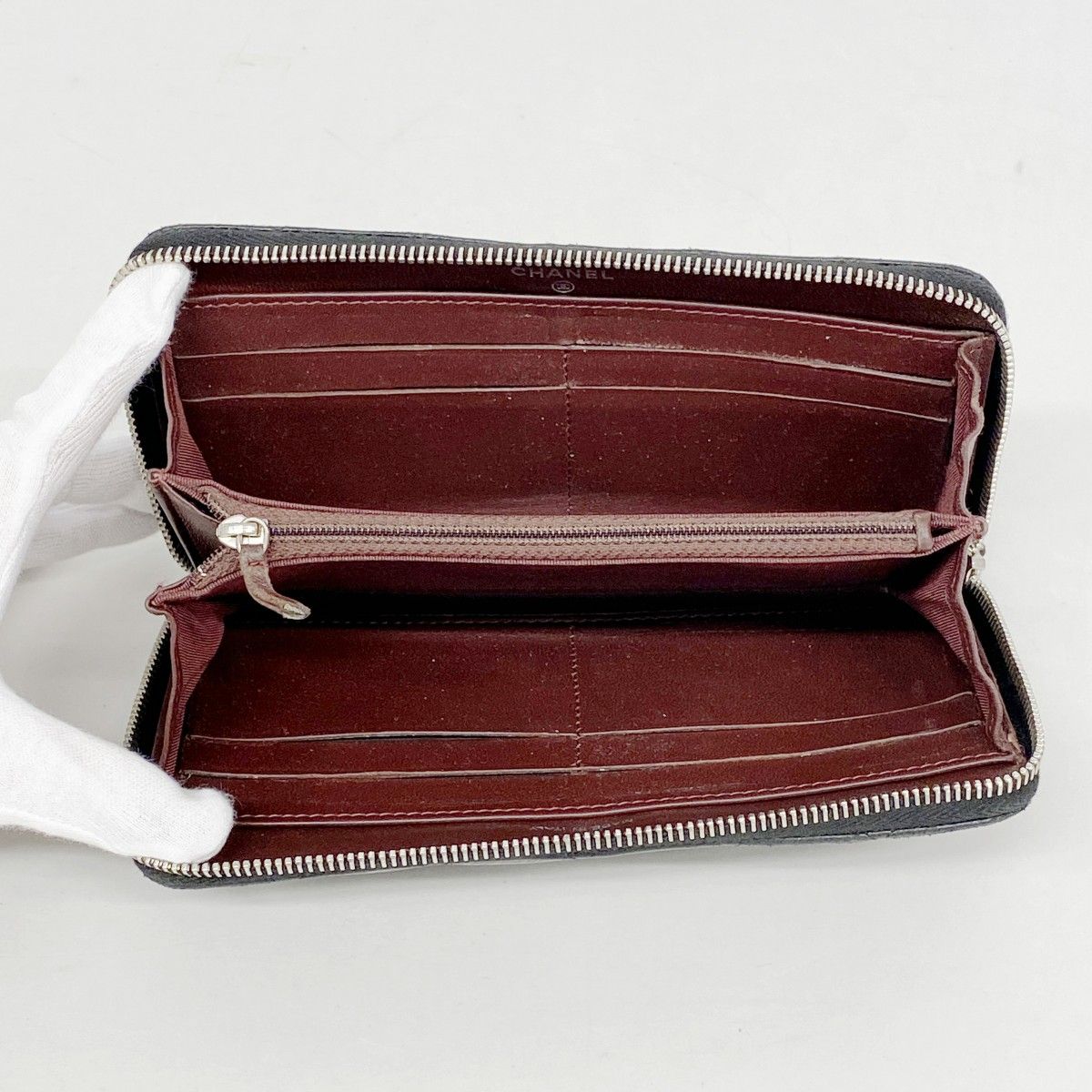 Chanel Wallet Quilted Lambskin Black Silver — view 3