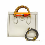 Gucci Handbag Bamboo Diana Leather Ivory Gold 2-Way