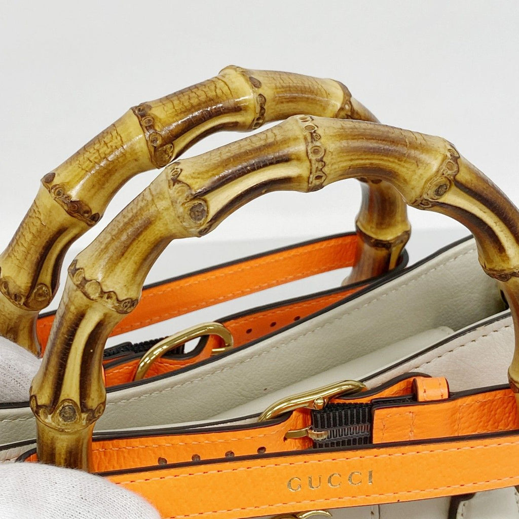 Gucci Handbag Bamboo Diana Leather Ivory Gold 2-Way — view 8