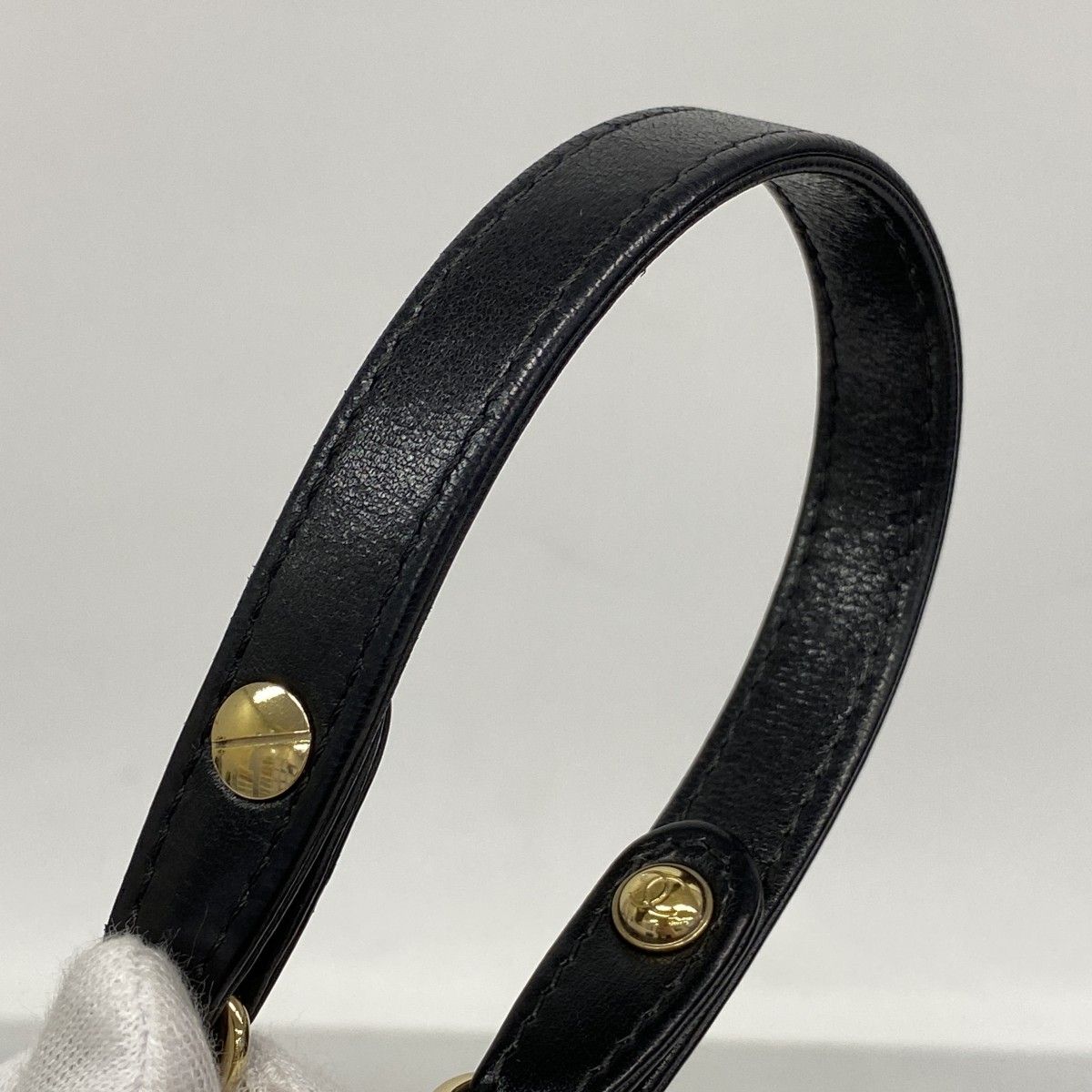 Chanel Shoulder Bag Quilted Lambskin Black Gold — view 9