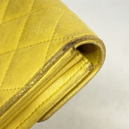 Chanel Wallet Quilted Lambskin Yellow Silver — view 6