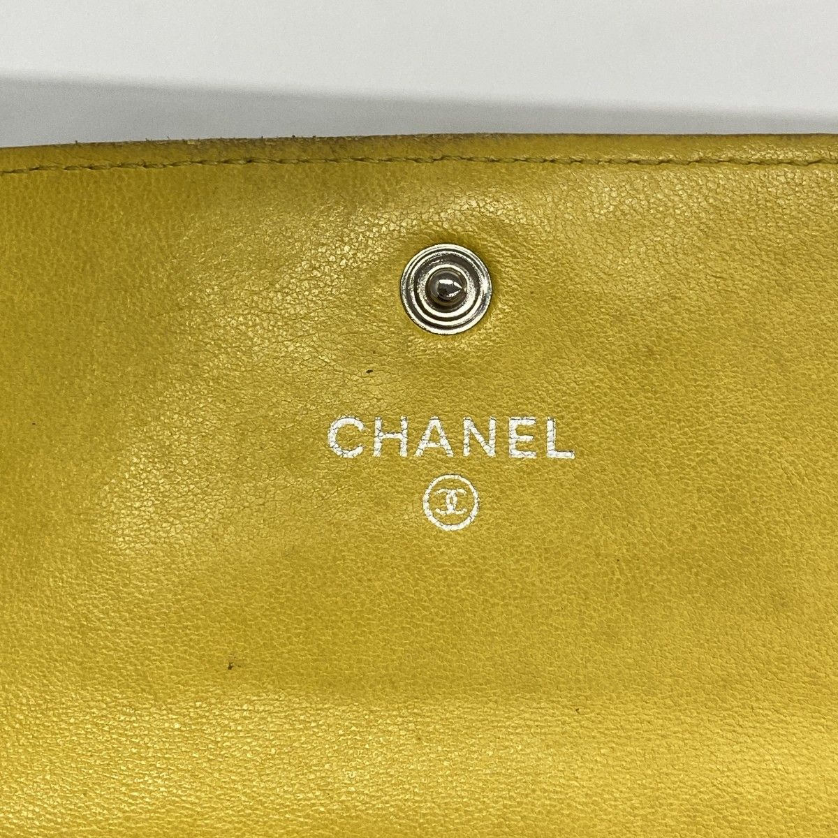 Chanel Wallet Quilted Lambskin Yellow Silver — view 4