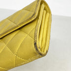 Chanel Wallet Quilted Lambskin Yellow Silver — view 5